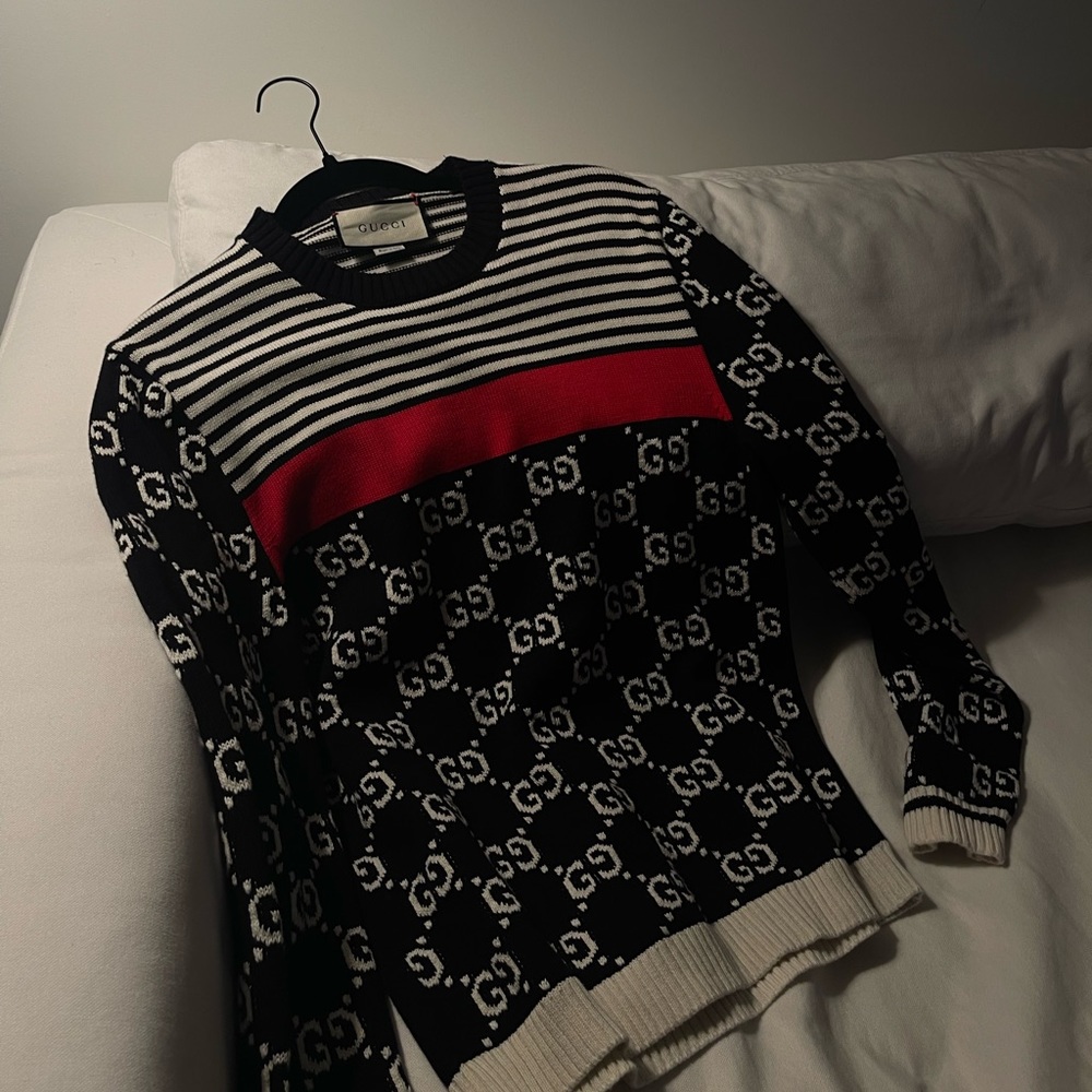GG Gucci stripe knit monogram sweater